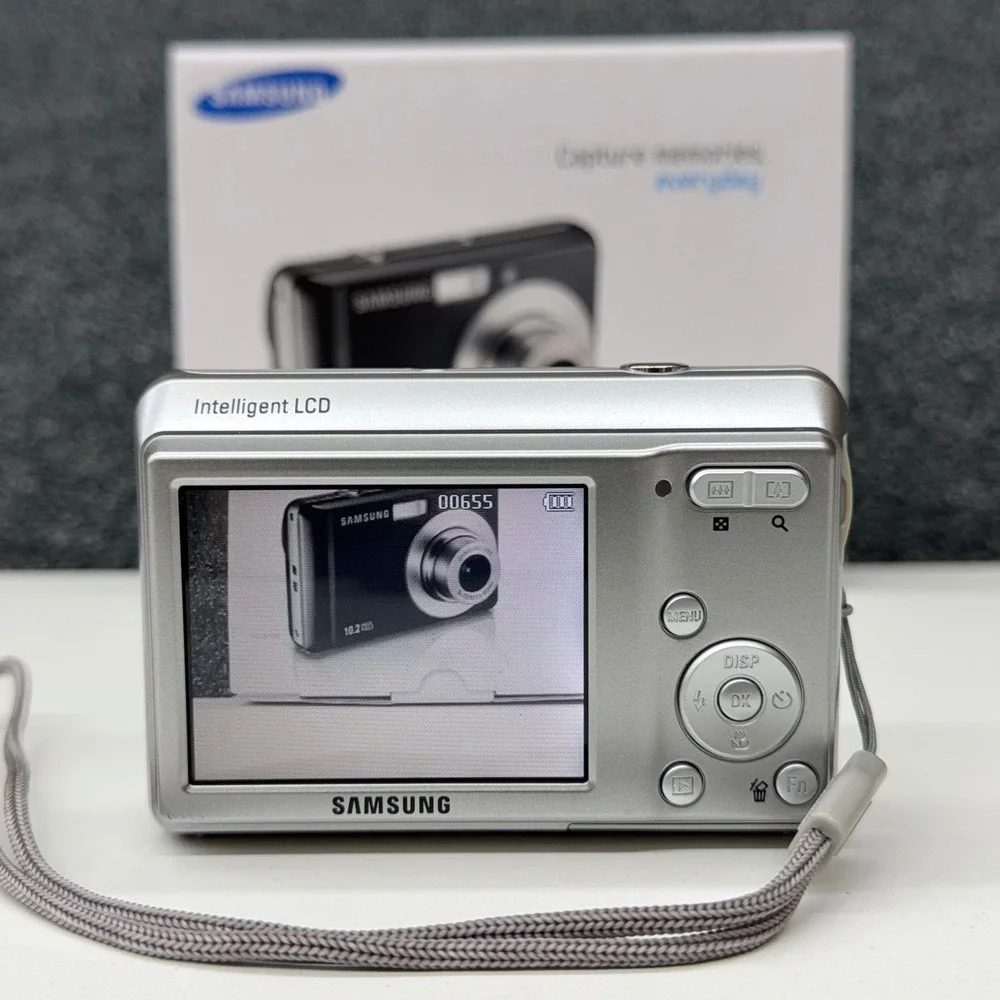 Samsung SL30 10.2MP Digital Camera Silver Tested w/ Box Manual Cable CD Works